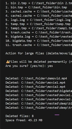 This Python script cleans your PC in seconds ⚡#python #coding #automation #buildinpublic #tech