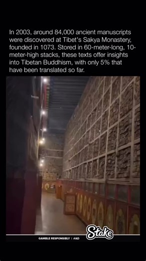 In 2003, a remarkable discovery at Tibet’s Sakya Monastery, founded in 1073, unveiled 84,000 ancient manuscripts. Hidden for centuries, these texts, stacked 60 meters long and 10 meters high, hold profound insights into Tibetan Buddhism, preserving sacred knowledge from a millennium ago. Only 5% of the manuscripts have been translated, revealing a wealth of teachings, rituals, and philosophies. The ongoing translation efforts continue to unlock the spiritual and historical significance of these 