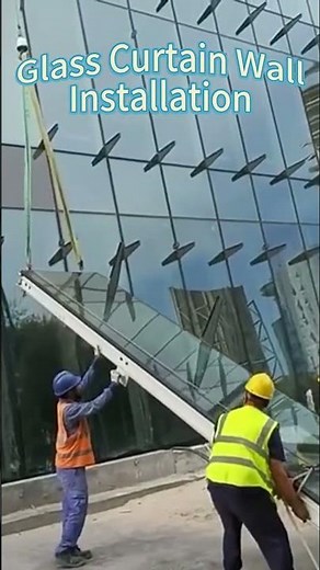 High Quality Unitized Glass Curtain Wall Installation | Glass Facade Curtain Wall #shorts