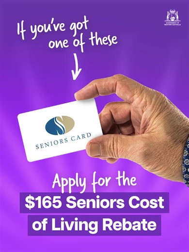 Gen X and Millennials: are you seeing your parents this weekend? Do they have a WA Seniors Card? Get some brownie points by helping them apply for the $165 Seniors Cost of Living Rebate - details in comments.