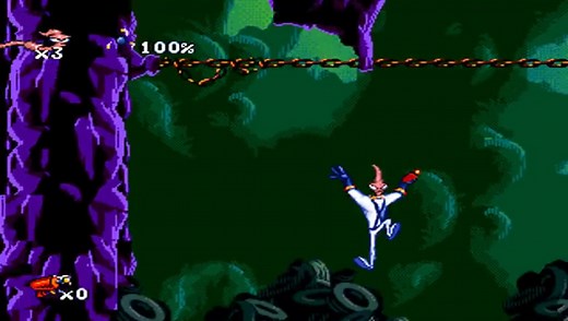 【MD游戏回顾182】蚯蚓战士 通关视频 Earthworm Jim Walkthrough