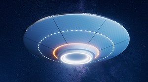 Science fiction UFO spaceships, 3d rendering.