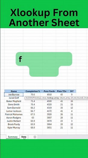 Excel Tip: XLookup Different Sheet #excel #xlookup #exceltips #spreadsheet #xlookupfunction