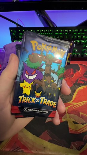 🎃 What better pokemon pack to get for fall early than our iconic trick or trade booster pack that started it all 😸 Halloween is here and you cant tell me otherwise 🥴 #pokemoncards #halloweenpokemon #pokemonpacks #pokemonbooster