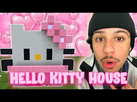 HOW TO MAKE A HELLO KITTY HOUSE IN MINECRAFT 😭 *MY GF LOVED IT*