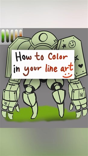 How to Color Your Line Art in Procreate #art #arttips #digitalart #procreate #artshorts #drawing