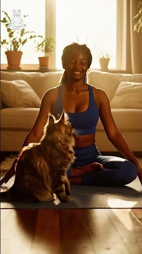 #CatYoga #MorningYoga #YogaWithCat