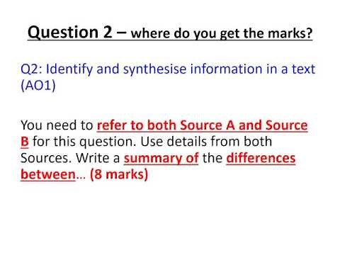 Quickfire notes AQA English Language Paper 2: Question 2