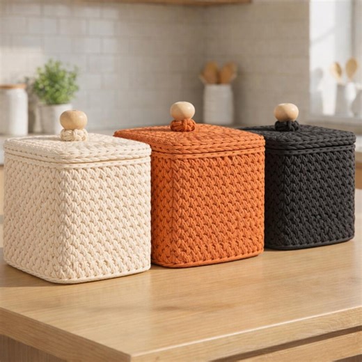 Crochet Storage Box Pattern PDF, Square Basket With Lid, Large Handmade Organizer, Nursery Bathroom Kitchen Decor, Digital Download - Etsy