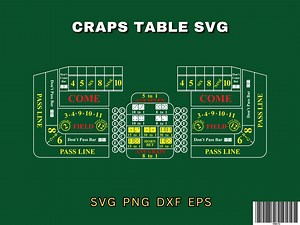 Craps Table Layout SVG: Casino Games, Dice Mat (digital Download) - Etsy