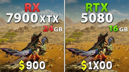 【4K60帧】RTX 5080 vs RX 7900 XTX | 4K分辨率16款游戏传统光栅和光追游戏对比测试