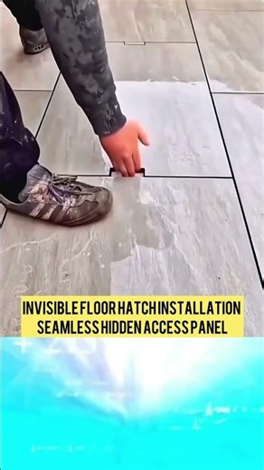 Invisible Floor Hatch Installation - Seamless Hidden Access Panel #shorts