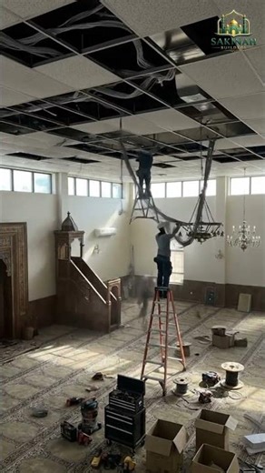 Amazing Mosque Lighting System Upgrade ✨ | Sakinah Builders #Mosque #Masjid #Lighting