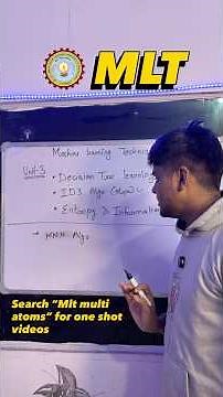 MLT most Imp Topics Unit wise Machine Learning And Techniques