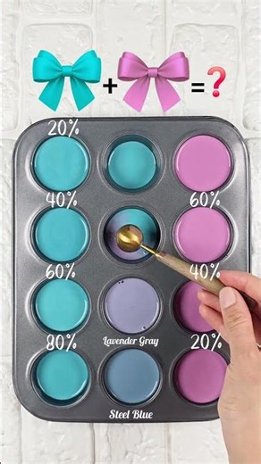 Blue to Mauve Color Blend Palette #colorpalette #colormixing #colormix #artshorts #art #colortheory