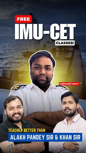 IMUmate on Instagram: "Free IMUCET classes! Teacher Better Than Alakh Pandey & khan Sir . . . . . . #merchantnavy #ship #ocean #seafarer #sealife #shiplife #mariner #reels #imucet #imucetcoaching #imucetpreparation #seaman #seafarer #oceanlife #merchantnavyofficer #lifeatsea"