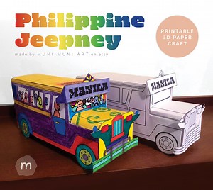 Philippine Jeepney 3D Paper Craft - Printable PDF - Etsy Canada