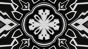 Black and white kaleidoscope pattern in a seamless loop.
