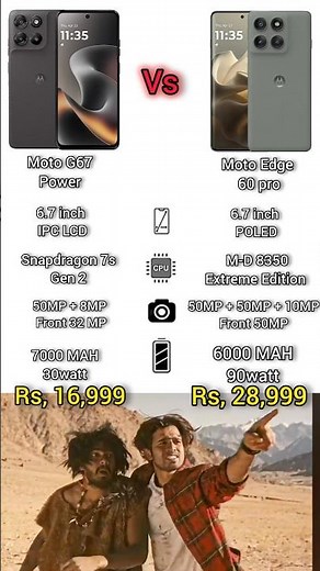 Moto G67 Power Vs Motorola Edge 60 pro #Motorola #Smartphone
