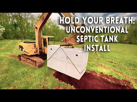 How to Install a Septic Tank: Setting a Concrete Septic Tank ┃New Septic Tank Install #septictanks
