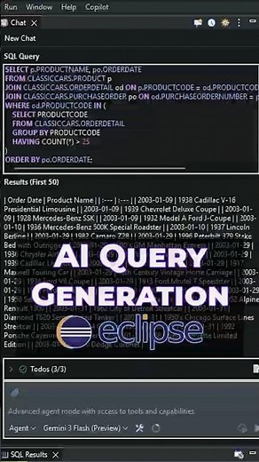 Use AI to generate SQL Queries in Eclipse #sql #coding #eclipse