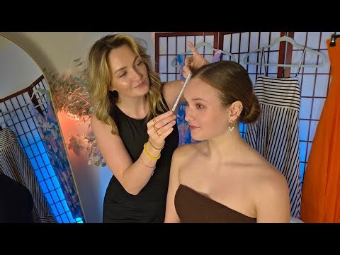 ASMR Tailor Measuring for Dress Fitting | Hair & Makeup + Earrings With Final Look