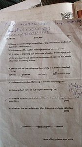 Class IX Science Part 1 Questionsi) Manure contains large qua... | Filo