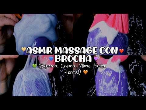 💜ASMR🌙 ESPUMA EN EL MICROFONO (Espuma, crema, slime, pasta D...) #asmr #asmrtriggers #shavingcream