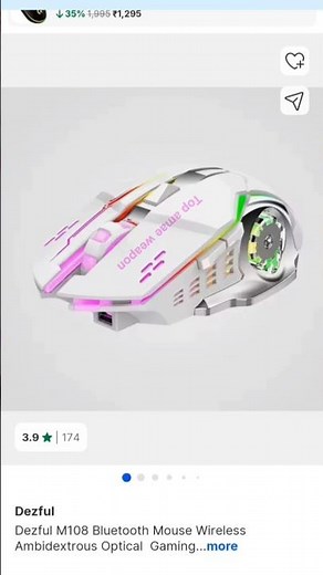 DezfulDezful M108 Bluetooth Mouse Wireless Ambidextrous Optical Gaming