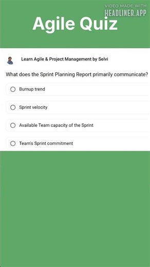 What does the Sprint Planning Report primarily communicate? | Agile | Scrum | Scrum Events | SM