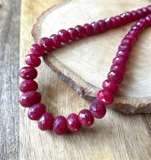 16 Inchs~natural Ruby Carved Beads Necklace, Size-6/10 MM, Red Ruby Pumpkin Shape Beads, Ruby Carving Gemstone Necklace, Gift for Her - Etsy