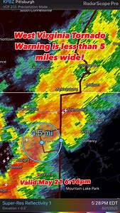123 reactions · 4 comments |  Tiny Tornado Warning in West Virginia!...