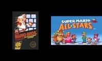 Mix of 2 videos from youtube : Super Mario Bros Theme NES & SNES Mashup