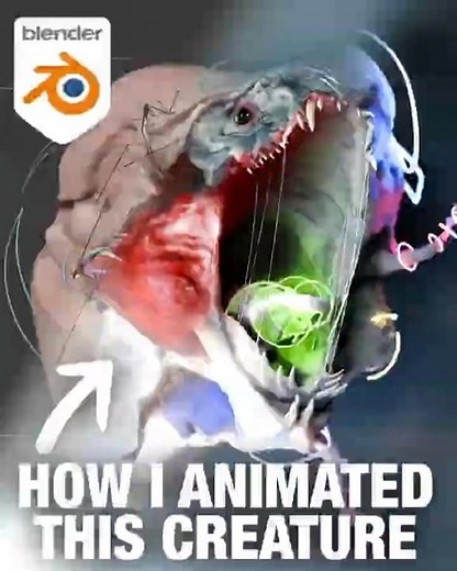 How I animated this AMAZING Monster - Blender Workflow #blender #zbrush #monster #animation