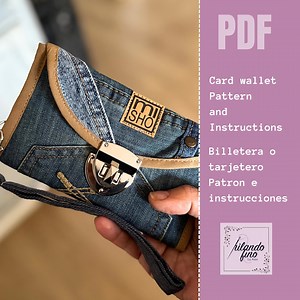 Denim Card Wallet Sewing Pattern: Upcycled Jean DIY (PDF) - Etsy