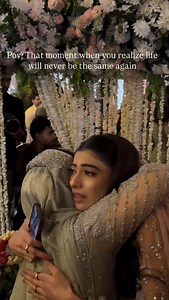 It was the most heaviest hug for me. Watching you today, all grown up and nikkahfied hit me differently. Iam so happy for you yet emotional but also, it’s crazy to think you’re someone’s wife now. No matter what, you’ll always be my sister first, my best friend, my partner in crime. I just want you to know that i’ll always be here for you, through everything. Iam very happyyy for you and i wish you a lifetime of happiness my baby! Love you a little more too🤍 #setmywed #insta #bride #friends #be