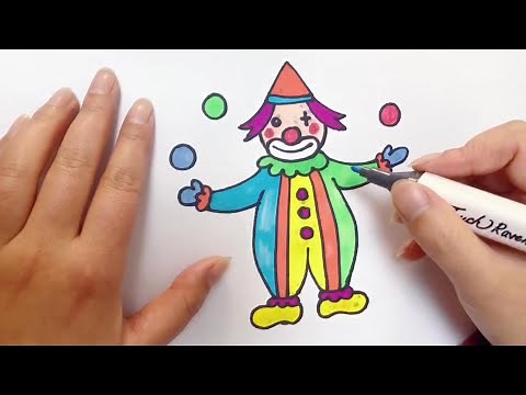 How To Draw the circus clown丨Easy Drawing Lesson For Kids-088