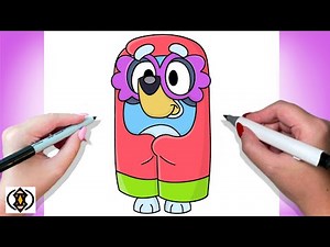 How To Draw Bluey As Granny Janet | Cute Easy Drawing Tutorial