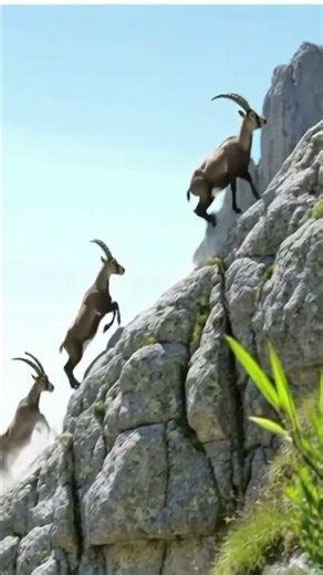 Mountain Goats vs. Gravity: These Goats Are Literally Glitchy! #wildlife #mountaingoats