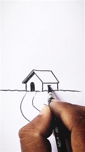 Line drawing house 🏡 #short #drawing #youtubeshorts #shortsfeed