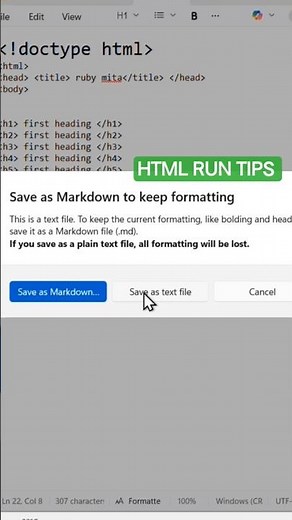 Learn HTML || HOW TO HTML Run with file how to run html in notepad #tricks #tips #html #webpage