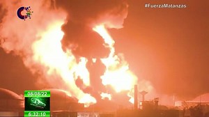 Fire rages at Cuba oil terminal; third tank collapses after spill -governor