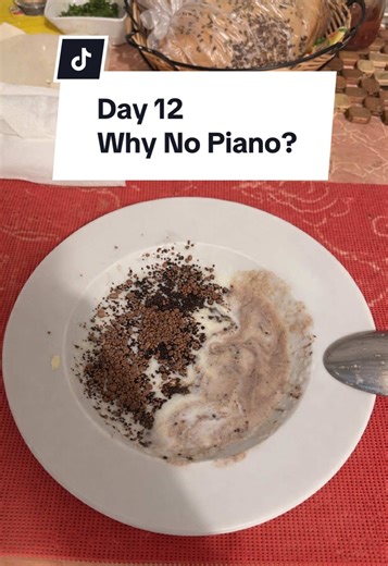 Day 12 - Part of me agrees with my grandma that it’s probably not worth getting a piano/keyboard for the flat. The other part though is a kid who wants to eat his krupice and hit some keys when he’s bored. I prefer the other part. #day12 #grandma #czech #wholesome