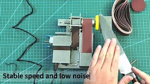 Belt Sander Electric Knife Sharpener Features 15-Degree Bevel And 90-Degree Platform Grinds Wood, Metal, Or Polishes Leather Goods And Wood Surfaces Wide Design Ensures Stability And Low Noise