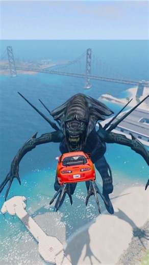 ONE TRY | Supra Jumps into Alien Monster Mouth #toyota #supra #automobile