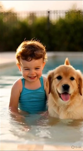 “Toddler & Puppy Pool Party 🐶💦 | Cutest Splash Ever!”