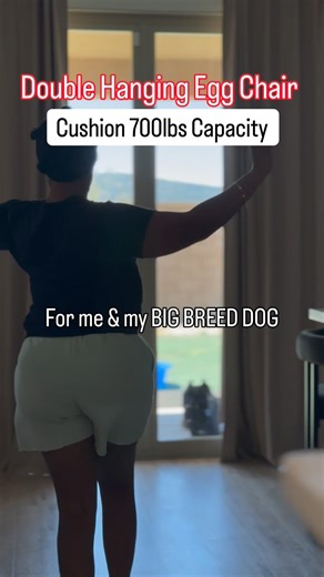 I'm way too excited for this hanging chair 😂 I’ve always wanted one! #spring #backyard upgrade