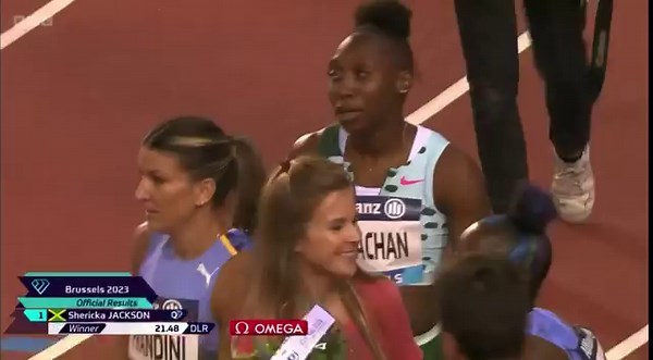 339K views · 10K reactions | Women’s 200M DIAMOND LEAGUE RECORD for SHERICKA JACKSON in Brussels. Inching CLOSER to that World Record!!!  | Basillia Barnaby-Cuff | Facebook