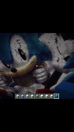 I made a massive shadow x sonic generations pixelart #minecraft #shortsvideo #sonicthehedgehog #game