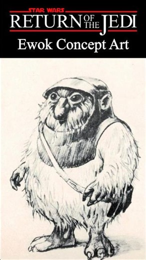 Ewok Animated Concept Art for Return of the Jedi (1983) #shorts